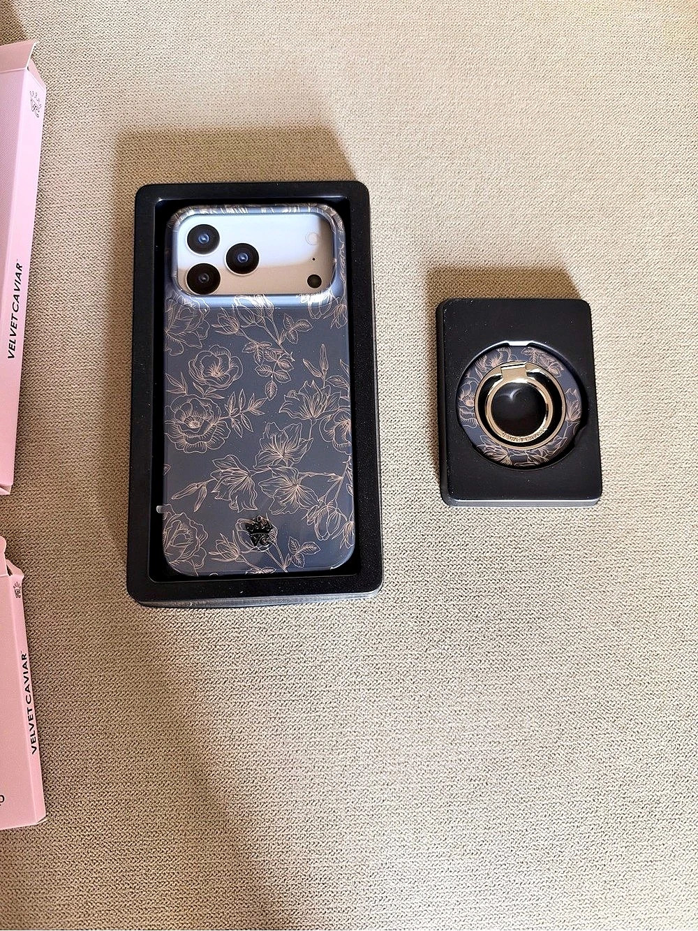Velvet Caviar Rose Gold Floral Phone Case and MagSafe Phone Grip Set Grip Set